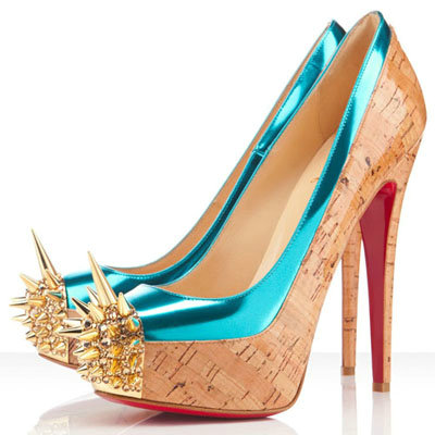 turquoise louboutin heels