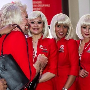 Owner of Virgin Airways Plays Rookie Sky Hostess