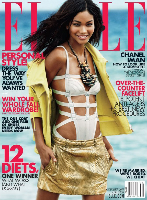 WTFSG-Chanel Iman on the cover of Elle US October 2011