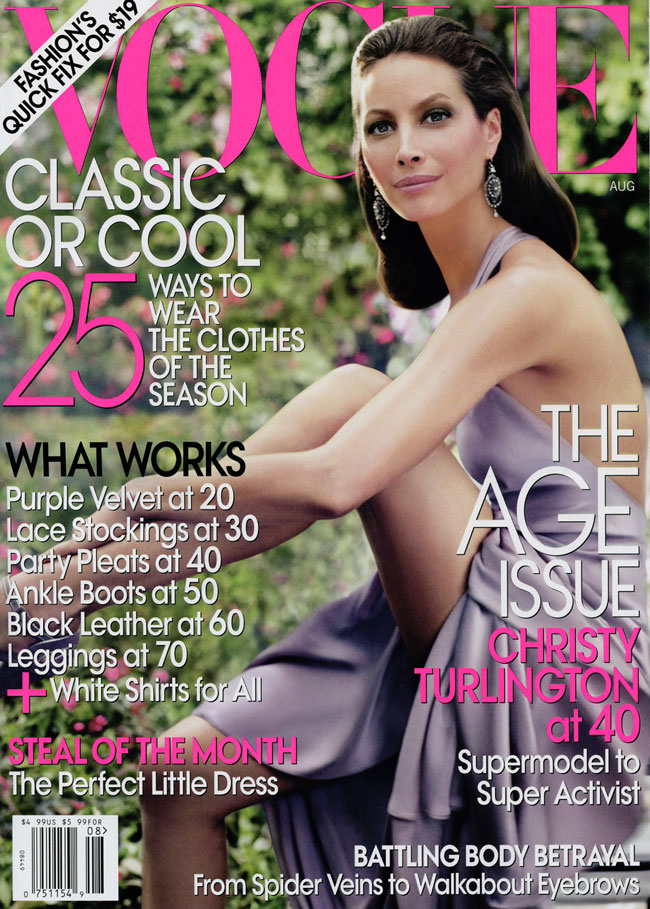 WTFSG-Christy Turlington on the cover of Vogue US August 2009