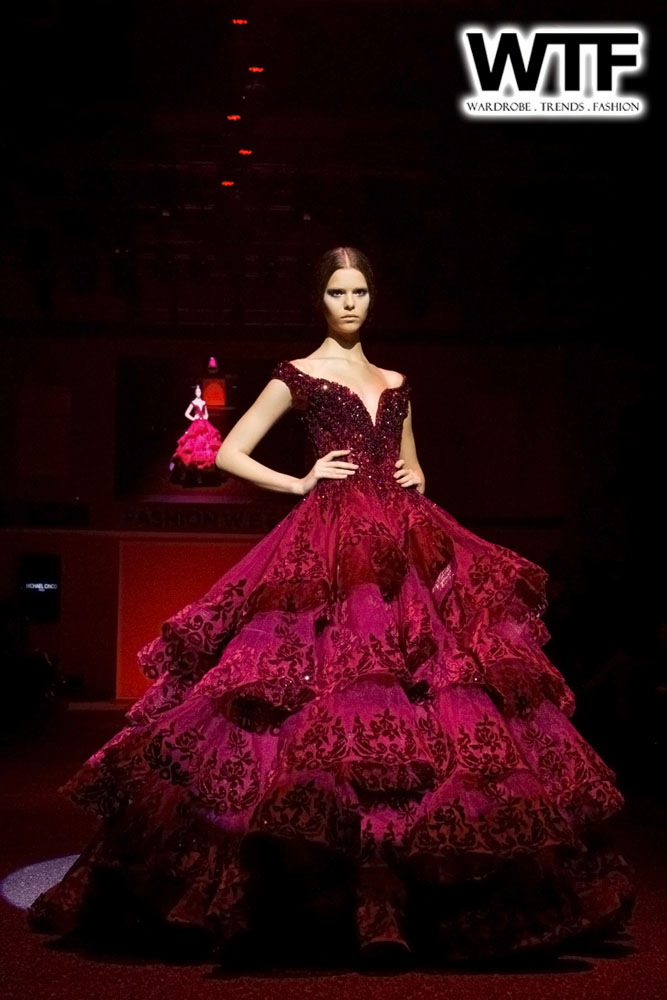 Michael cinco cheap red dress