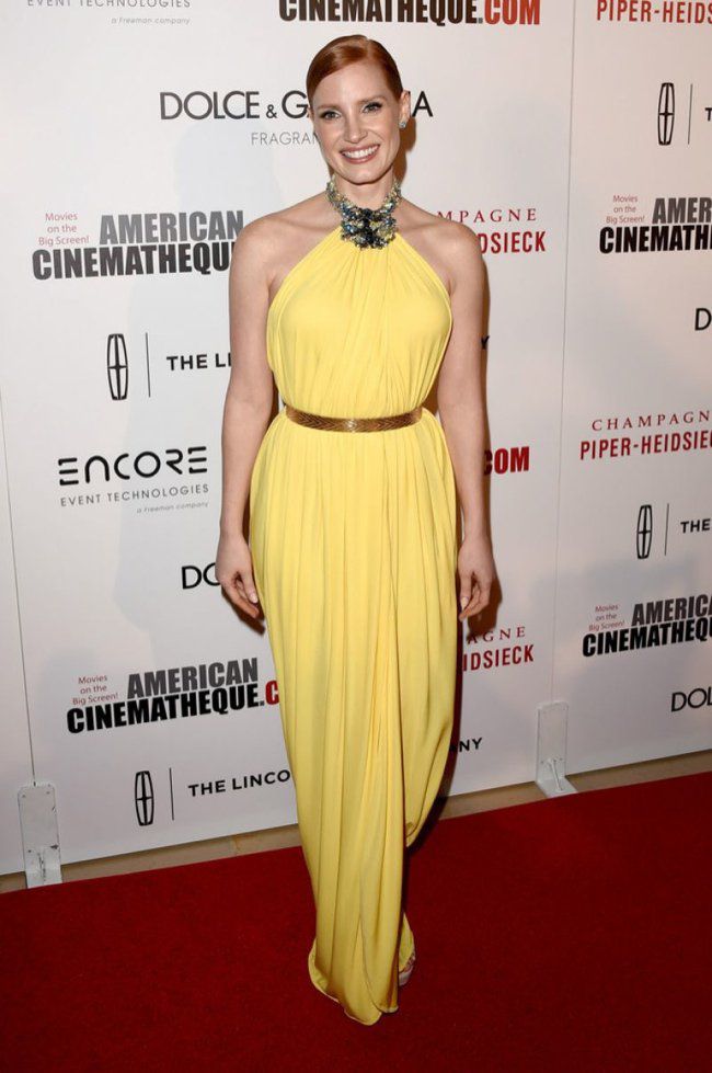 WTFSG-american-cinematheque-awards-jessica-chastain-yellow-givenchy-gown