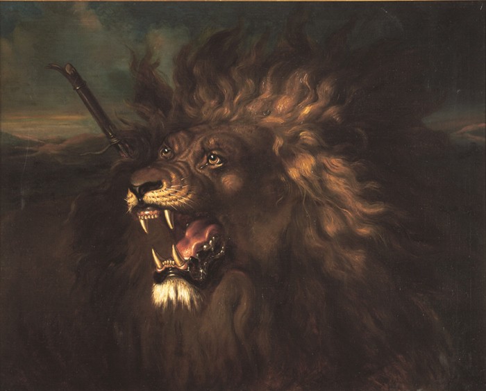 WTFSG_Raden-Saleh-Sjarif-Boestaman_Wounded-Lion-1839_Oil-on-canvas_Collection-of-National-Gallery-Singapore. Image courtesy of National Heritage Board.
