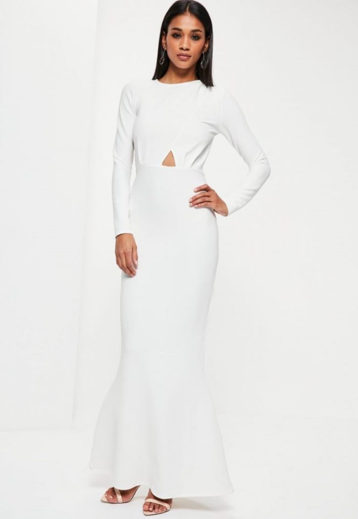 Missguided-White-Long-Sleeve-Backless ...