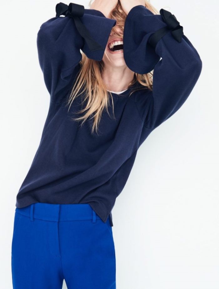 j crew tie sleeve sweatshirt