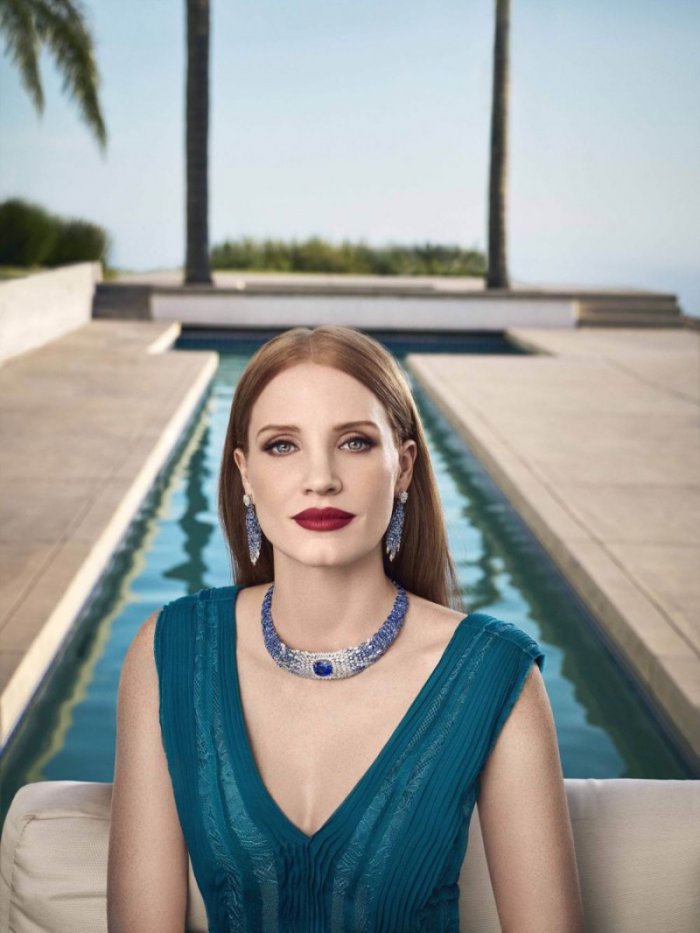 Jessica Chastain Piaget Sunlight Journey Jewelry 2017 Campaign 2