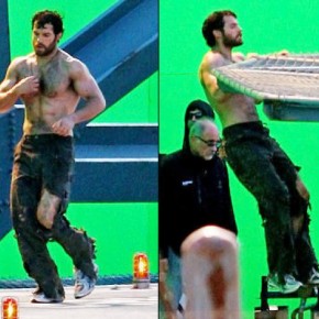 Henry Cavill Shows Off Rock Hard Abs Muscles While Filming Man Of