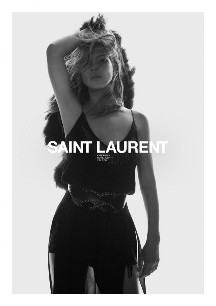 Kate Moss Stuns in Black & White for Saint Laurent’s Spring 2018 ...